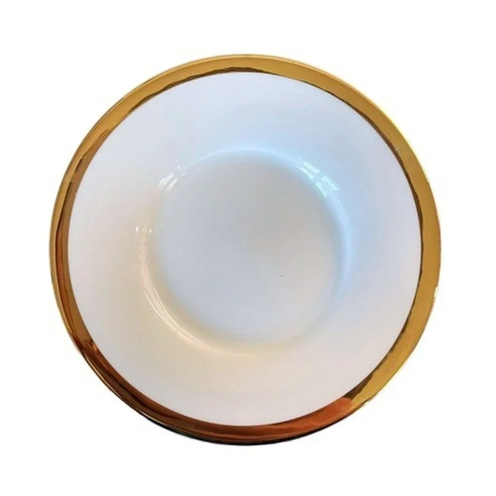 Pier 1 Gold Rim Porcelain Dessert Plates Set‎ 2 White Appetizer 6